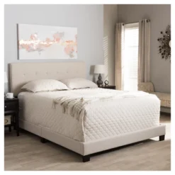Brookfield Modern And Contemporary Fabric Upholstered Grid - Tufting Bed - Queen - Baxton Studio -Baxton Studio GUEST 6f4f0bc3 d601 46a3 83b7 54f085390e58 2