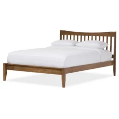 Edeline Mid - Century Modern Solid Wood Curvaceous Slatted Platform Bed - Baxton Studio -Baxton Studio GUEST 6f6be659 571c 4fef a71e 70cb7026939f