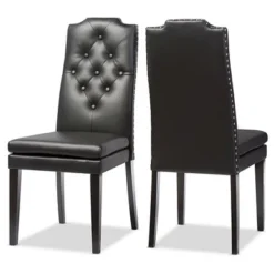Set Of 2 Dylin Modern And Contemporary Faux Leather Dining Chairs - Baxton Studio -Baxton Studio GUEST 6f7559e8 b359 4c88 be10 d1982b903672