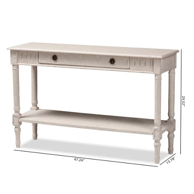 Ariella Whitewashed 1 Drawer Console Table White - Baxton Studio 11 Ariella Whitewashed 1 Drawer Console Table White - Baxton Studio - Image 9