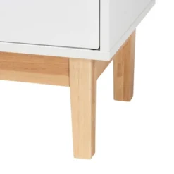 Kamana Two-Tone Wood And Metal 2 Door Storage Cabinet White/Gold/Oak Brown - Baxton Studio -Baxton Studio GUEST 6ffc1840 7f1a 4bf4 ab62 00be82aac419