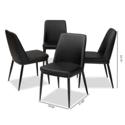Set Of 4 Darcell Modern And Contemporary Faux Leather Upholstered Dining Chairs - Baxton Studio 11 Set Of 4 Darcell Modern And Contemporary Faux Leather Upholstered Dining Chairs - Baxton Studio -Baxton Studio GUEST 70143f8e e11b 4c34 ac9c af523eda3e75