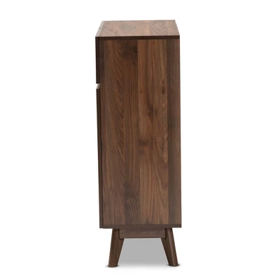 Hartman Wood Shoe Cabinet Walnut Brown - Baxton Studio 3 Hartman Wood Shoe Cabinet Walnut Brown - Baxton Studio