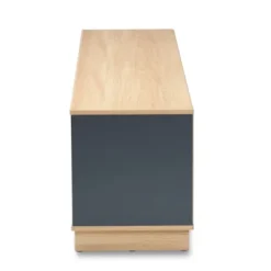 Reed 2 Drawer Wood TV Stand For TVs Up To 75" White/Oak - Baxton Studio -Baxton Studio GUEST 713fc665 e6c6 49c5 94b4 d7bea43efd21