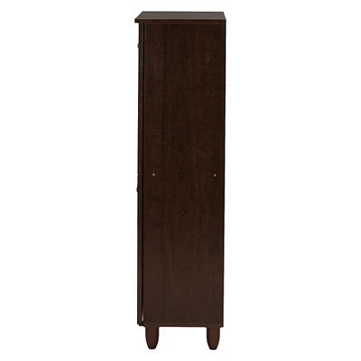 Winda Modern And Contemporary 4-Door Wooden Entryway Shoes Storage Cabinet - Dark Brown - Baxton Studio 7 Winda Modern And Contemporary 4-Door Wooden Entryway Shoes Storage Cabinet - Dark Brown - Baxton Studio - Image 5