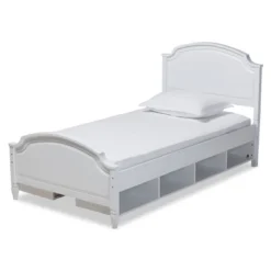 Elise Wood Storage Platform Bed White - Baxton Studio -Baxton Studio GUEST 7219baf8 f1b8 4478 8007 a503b2a21863
