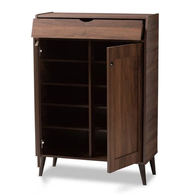 Cormier Walnut Finished 2 Door Wood Entryway Shoe Storage Cabinet Brown - Baxton Studio 11 Cormier Walnut Finished 2 Door Wood Entryway Shoe Storage Cabinet Brown - Baxton Studio - Image 9