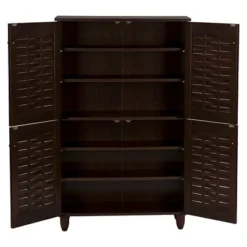 Winda Modern And Contemporary 4-Door Wooden Entryway Shoes Storage Cabinet - Dark Brown - Baxton Studio 11 Winda Modern And Contemporary 4-Door Wooden Entryway Shoes Storage Cabinet - Dark Brown - Baxton Studio -Baxton Studio GUEST 736124cb 6f87 4fdb b79a 5da557881e74