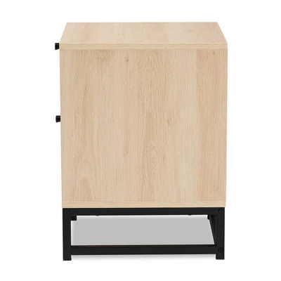 Ardon Bohemian Wood And Metal 1 Drawer Nightstand With Rattan Light Brown/Black - Baxton Studio 5 Ardon Bohemian Wood And Metal 1 Drawer Nightstand With Rattan Light Brown/Black - Baxton Studio - Image 3