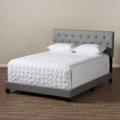 Cassandra Modern And Contemporary Fabric Upholstered Bed - Baxton Studio -Baxton Studio GUEST 73b3fce3 0c53 4d4e ae37 be31b6ceca95