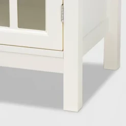 Kendall Wood And Glass Kitchen Cabinet White - Baxton Studio -Baxton Studio GUEST 73d60eb0 92dc 4a48 bff2 78e8b5ad0b6a