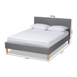 King Aneta Platform Bed Gray - Baxton Studio -Baxton Studio GUEST 7408aea2 127a 49d0 8915 3a56101fa57a