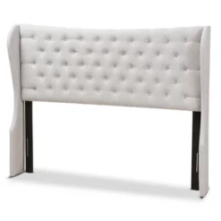 Cadence Modern And Contemporary Fabric Button Tufted Winged Headboard Gray - Baxton Studio -Baxton Studio GUEST 7433deba f328 400b 9c2f 02815fc7d44a