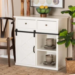 Nadia Wood And Metal 2 Door Sideboard Buffet White/Black - Baxton Studio 19 Nadia Wood And Metal 2 Door Sideboard Buffet White/Black - Baxton Studio -Baxton Studio GUEST 74811579 fdb8 41cd a3e0 a6a02804ae61