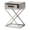 1 Drawer William Silver Metal Nightstand Silver/Black - Baxton Studio -Baxton Studio GUEST 74f29b56 013b 48d6 9314 ee17042817f5