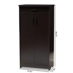 Bienna Modern And Contemporary Finished Shoe Cabinet Dark Brown - Baxton Studio -Baxton Studio GUEST 751fd9a9 2929 415a b2d3 a87e6e406d0c