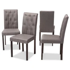 Set Of 4 Gardner Finished Dining Chairs Gray/Dark Brown - Baxton Studio -Baxton Studio GUEST 75284d97 0026 47d3 9aa3 e98857d7dc70