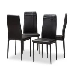 Set Of 4 Matiese Modern And Contemporary Faux Leather Upholstered Dining Chairs - Baxton Studio -Baxton Studio GUEST 75899f40 1e35 44ba 946a cbc57d6e8be0