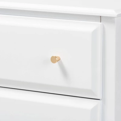 4 Drawer Naomi Wood Bedroom Chest White/Gold - Baxton Studio 6 4 Drawer Naomi Wood Bedroom Chest White/Gold - Baxton Studio - Image 4
