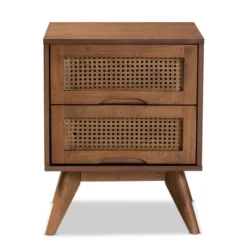 Barrett Wood And Synthetic Rattan 2 Drawer Nightstand Walnut Brown - Baxton Studio 13 Barrett Wood And Synthetic Rattan 2 Drawer Nightstand Walnut Brown - Baxton Studio -Baxton Studio GUEST 75ce1584 b64b 4800 a058 691bbbfe5f72