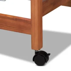 Crayton Wood And Metal Mobile Kitchen Storage Cart Oak Brown/Silver - Baxton Studio -Baxton Studio GUEST 75d72fb3 665e 4f35 8b3c e2b5d4315871