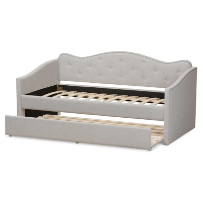 Twin Kaija Modern And Contemporary Fabric Daybed With Trundle Gray - Baxton Studio 6 Twin Kaija Modern And Contemporary Fabric Daybed With Trundle Gray - Baxton Studio - Image 4