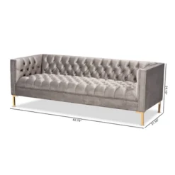 Zanetta Velvet Finished Sofa Gray - Baxton Studio -Baxton Studio GUEST 762d25d5 4598 4863 ad5c ac3cd8cb4b0b