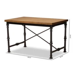Baxton Studio Verdin Wood Finished Criss Cross Desk Bronze - BaxtonStudio -Baxton Studio GUEST 763b1b3f 9472 4508 9e9c e97a379a70ed