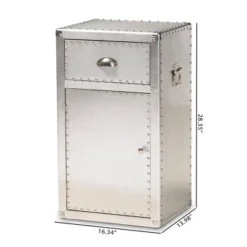 Serge Metal 1 Door Accent Storage Cabinet Silver - Baxton Studio 21 Serge Metal 1 Door Accent Storage Cabinet Silver - Baxton Studio -Baxton Studio GUEST 777d61d2 07fd 432d 887f bc1ce445a99b