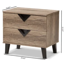 Swanson Modern And Contemporary Wood 2 - Drawer Nightstand - Light Brown - Baxton Studio -Baxton Studio GUEST 77b00239 d71f 479c 8e8d f76ba639e035