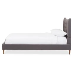 Hannah Mid - Century Modern Fabric Platform Bed - Baxton Studio