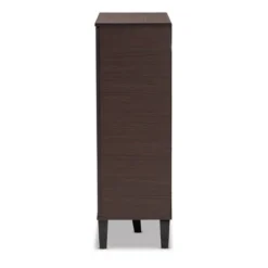 Idina Mid-Century Wood 1 Door Shoe Cabinet Brown/Gray - Baxton Studio -Baxton Studio GUEST 7a6fa975 a82c 4dab b9e5 61b32db7650b