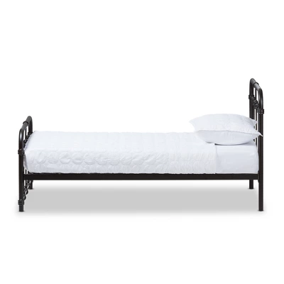 Twin Mandy Vintage Industrial Finished Metal Platform Bed Black - Baxton Studio 3 Twin Mandy Vintage Industrial Finished Metal Platform Bed Black - Baxton Studio