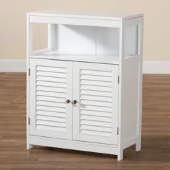 Rivera Wood And Metal 2 Door Bathroom Storage Cabinet White/Silver - Baxton Studio 17 Rivera Wood And Metal 2 Door Bathroom Storage Cabinet White/Silver - Baxton Studio -Baxton Studio GUEST 7ab4d780 e82e 4c78 b64c 49334aaabe8d