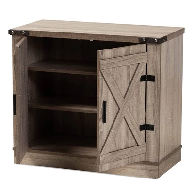 Wayne Farmhouse Wood 2 Doors Shoe Storage Cabinet Oak Brown - Baxton Studio 3 Wayne Farmhouse Wood 2 Doors Shoe Storage Cabinet Oak Brown - Baxton Studio