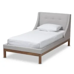 Louvain Modern And Contemporary Fabric Upholstered Walnut - Finished Platform Bed Grayish Beige - Baxton Studio 17 Louvain Modern And Contemporary Fabric Upholstered Walnut - Finished Platform Bed Grayish Beige - Baxton Studio -Baxton Studio GUEST 7b73d7eb a84d 4be0 aaca fc8a4ba8c03d