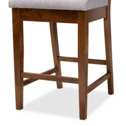 2pc Gideon Fabric Upholstered And Wood Counter Height Barstool Set - Baxton Studio -Baxton Studio GUEST 7b90fd5e 2441 4868 a538 ccaae965f919
