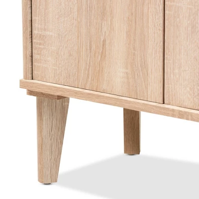 Fella Two-Tone Oak And Entryway Shoe Cabinet With Drawer Brown - Baxton Studio 7 Fella Two-Tone Oak And Entryway Shoe Cabinet With Drawer Brown - Baxton Studio - Image 5