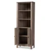 75.4" Derek Wood 2 Door Bookcase Oak - Baxton Studio