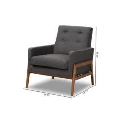 Perris Fabric Upholstered Walnut Wood Lounge Chair - Baxton Studio 19 Perris Fabric Upholstered Walnut Wood Lounge Chair - Baxton Studio -Baxton Studio GUEST 7bc1a5ef fe50 42b1 97be ecbbee2c3235