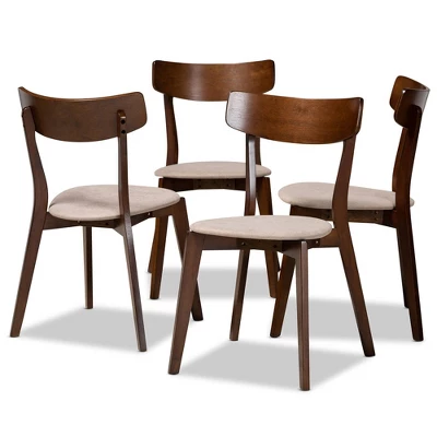 Set Of 4 Iora Upholstered Wood Dining Chairs - Baxton Studio 8 Set Of 4 Iora Upholstered Wood Dining Chairs - Baxton Studio - Image 6