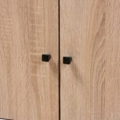 Bastien Light Oak 6 Shelf TV Stand For TVs Up To 60" White/Brown - Baxton Studio -Baxton Studio GUEST 7c28ee66 7429 44a6 9a73 49bbae7a77e4