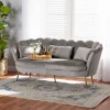 Genia Velvet Fabric Upholstered And Metal Sofa Gray/Gold - Baxton Studio -Baxton Studio GUEST 7c615479 f2d4 40e6 9493 05a230971987