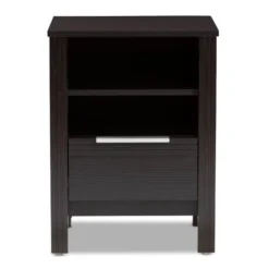 Hamish Modern And Contemporary Finished 1 Drawer Nightstand Dark Brown - Baxton Studio -Baxton Studio GUEST 7c7a6370 5ce8 4c9c 94be 47a03ea26827
