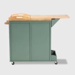 Dorthy Two-Tone Wood Kitchen Cart Green/Natural - Baxton Studio -Baxton Studio GUEST 7ca531d8 eec9 4063 8b46 0f7c61f7b3cc