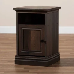 Nolan 1 Door Wood Nightstand Brown/Black - Baxton Studio -Baxton Studio GUEST 7d4a06cb babf 46dc 9b9d 38633d525146