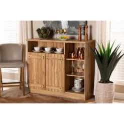 2 Door Eren Farmhouse Wood Dining Room Sideboard Buffet - Baxton Studio -Baxton Studio GUEST 7d4bf596 4bab 4aa8 b00f 37a6d9e6eac1
