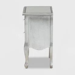 Leonie Wood And Mirrored Glass 2 Drawer Nightstand Silver - Baxton Studio -Baxton Studio GUEST 7dcd613b 3b91 470e 86b5 da040fb209b0