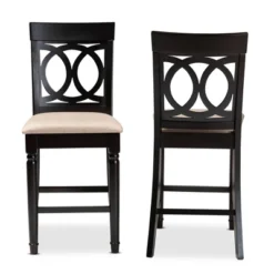 Set Of 2 Verina Upholstered Wood Counter Height Barstools Sand/Espresso - Baxton Studio 15 Set Of 2 Verina Upholstered Wood Counter Height Barstools Sand/Espresso - Baxton Studio -Baxton Studio GUEST 7e709077 9478 4f8a 93a8 368cda607cc3