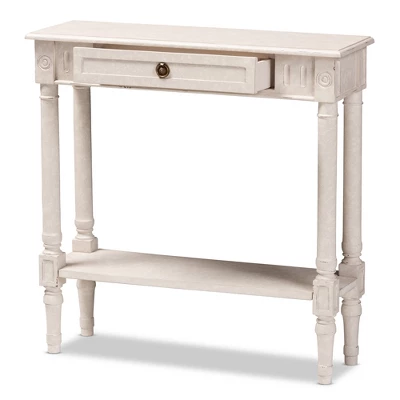 Ariella Whitewashed 1 Drawer End Table White - Baxton Studio 11 Ariella Whitewashed 1 Drawer End Table White - Baxton Studio - Image 9